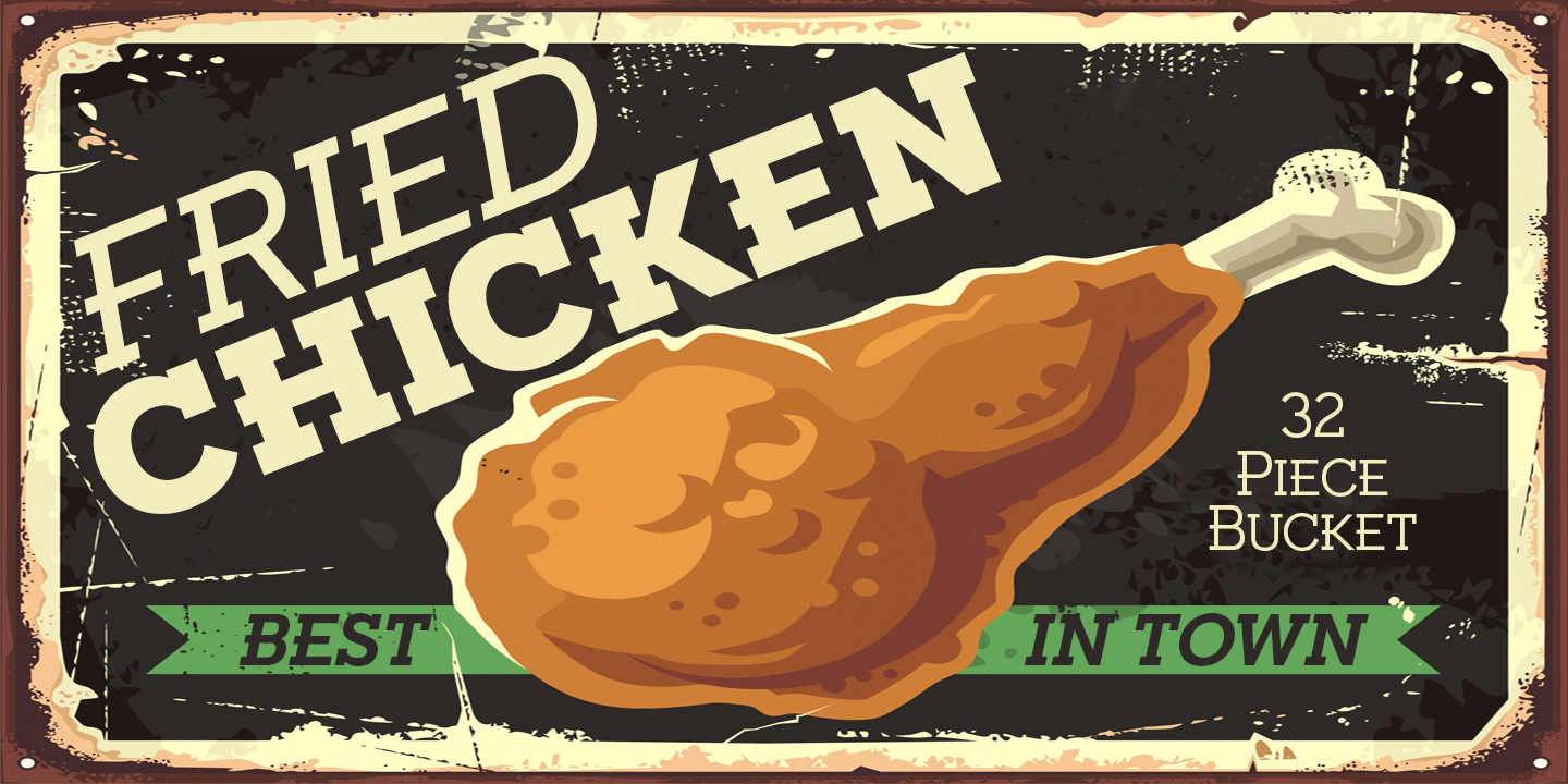 Пример шрифта Fried Chicken #1